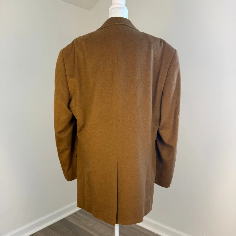 Coconut Grove 100% Cashmere Blazer Mens Large Camel Brown Sport Coat‎ Luxury